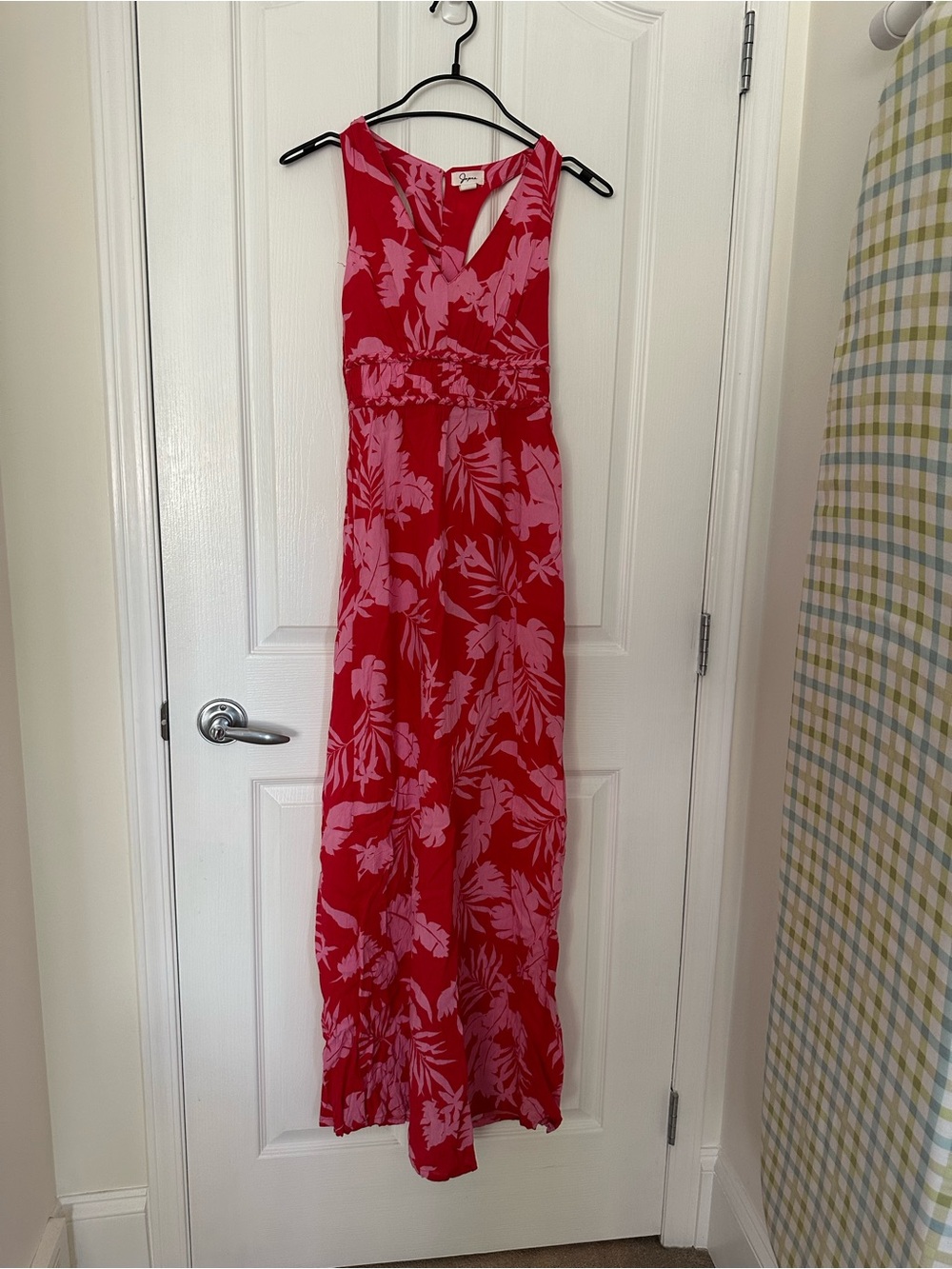 Japna Red and Pink Printed Maxidress